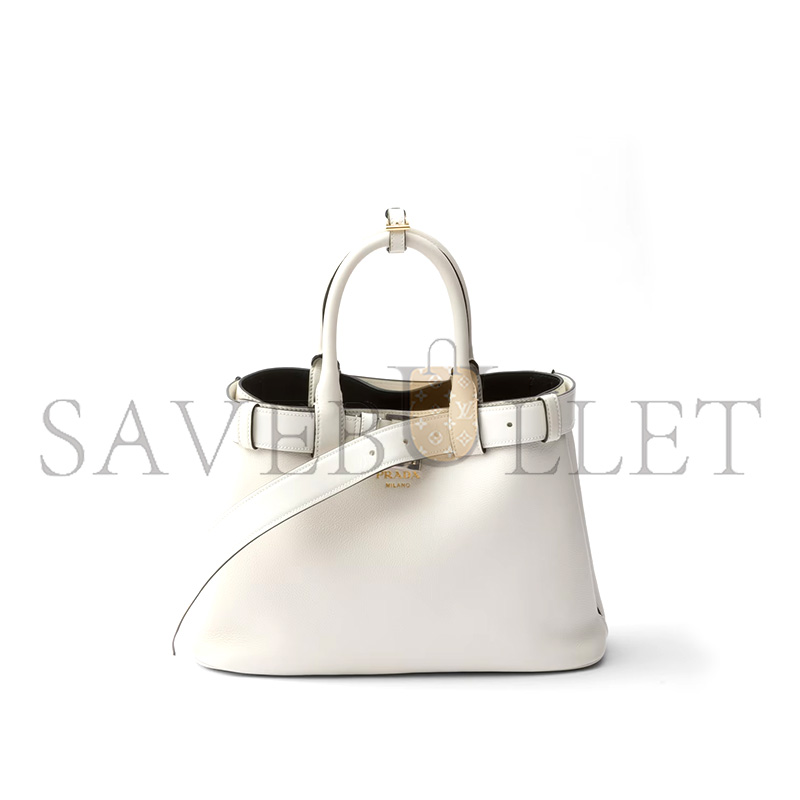 PRADA BUCKLE MEDIUM LEATHER HANDBAG WITH BELT 1BA434 (32*23*11cm)